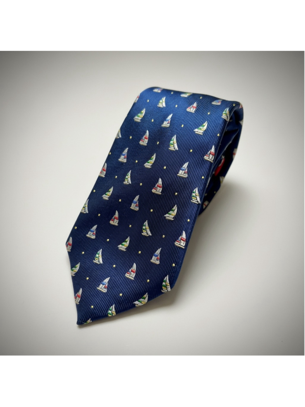 Chaps Men’s Sailboat Silk Tie Blue Designer
